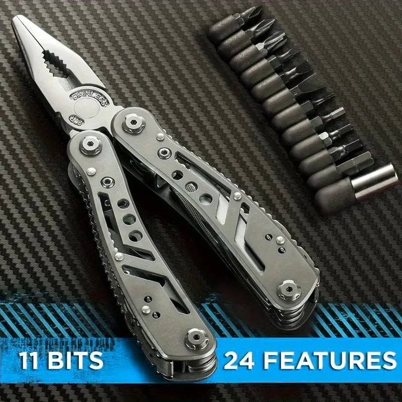 Multi Tool Plier - 24-in-1 Multitool All-in-One Multifunktionswerkzeug mit Messer,