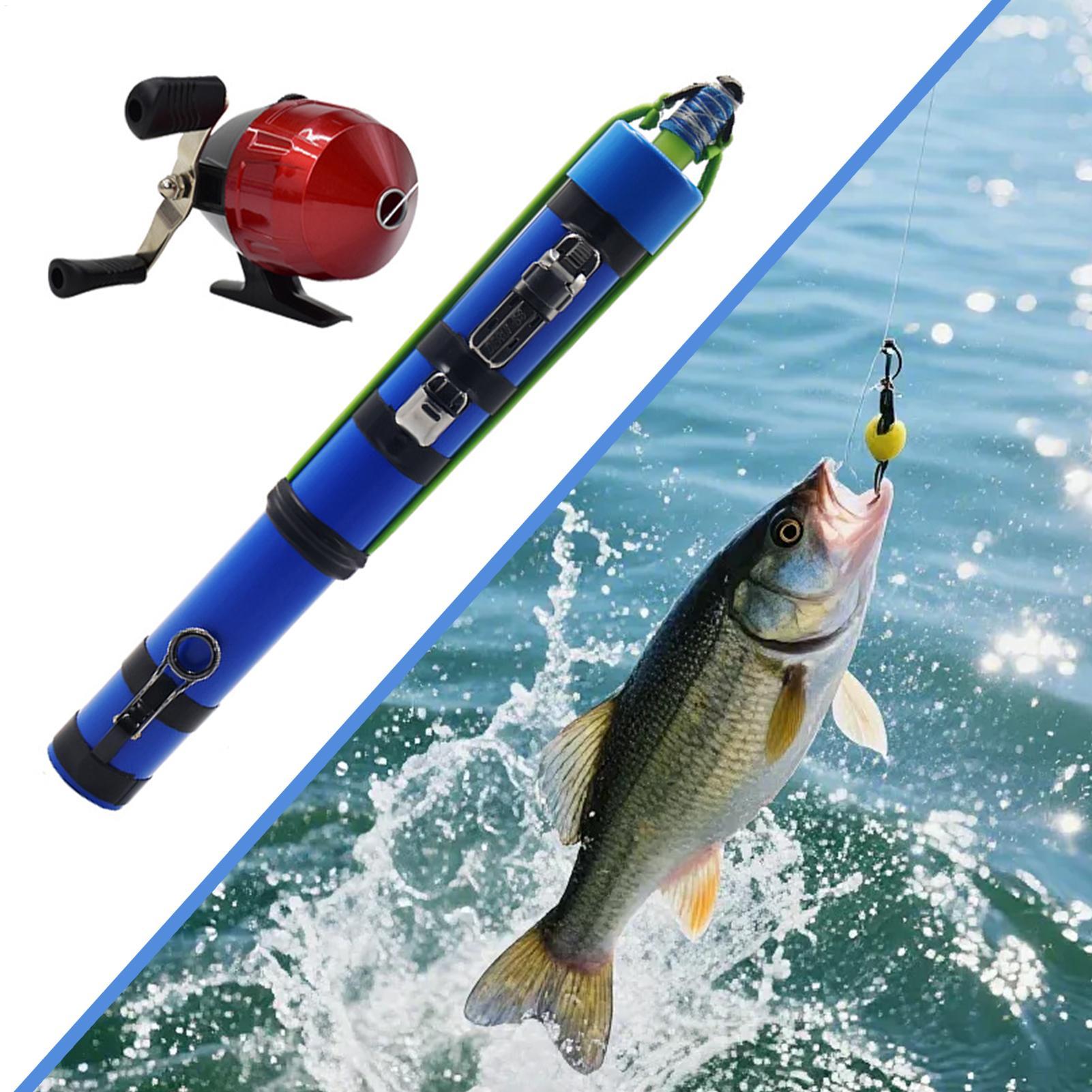 Fishing Kit Compact - Angelrute, Schleuder-Design, kompaktes Fischwerkzeug mit Rolle,